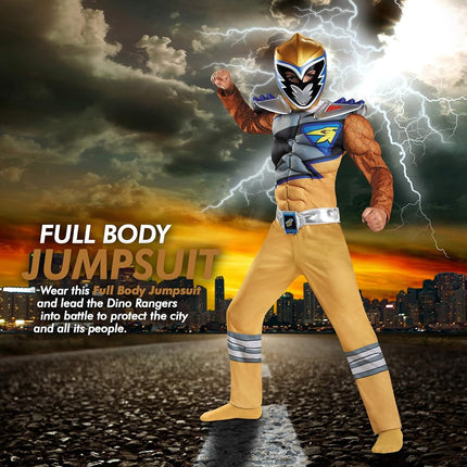 Déguisement Power Rangers Dino Charge Ranger Doré Classique Musclé, Petit (4-6)