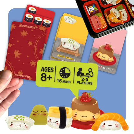 Gamewright , Sushi Go , Card Game , Ages 8+ , 2-5 Players , 15 Minutes Playing Time
