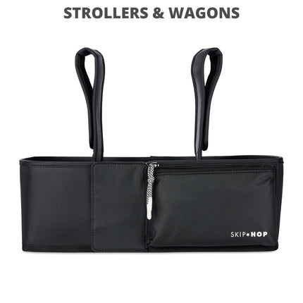 Skip Hop Ultimate Stroller Organizer Universal Fit with Adjustable Straps, Magnetic Flaps and Convertible Design That fits 40 oz. Tumblers, Oat