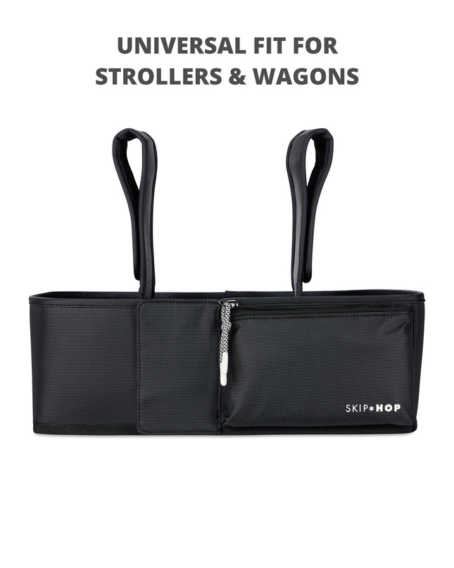 Skip Hop Ultimate Stroller Organizer Universal Fit with Adjustable Straps, Magnetic Flaps and Convertible Design That fits 40 oz. Tumblers, Oat