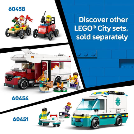 LEGO City Lifeguard Beach Rescue Truck Toy for 6+ Year Old Boys & Girls, Vehicle Building Set with 2 Minifigures, Kids Toy Car and a Shark Figure, Construction Playset for Creative Role Play 60453