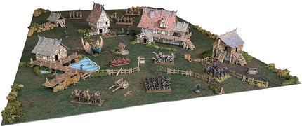 Battle Systems – Modular Fantasy Scenery – Perfect for Roleplaying and Wargames - Multi Level Tabletop Terrain for 28mm Miniatures – Colour Printed Model Diorama – (Village)