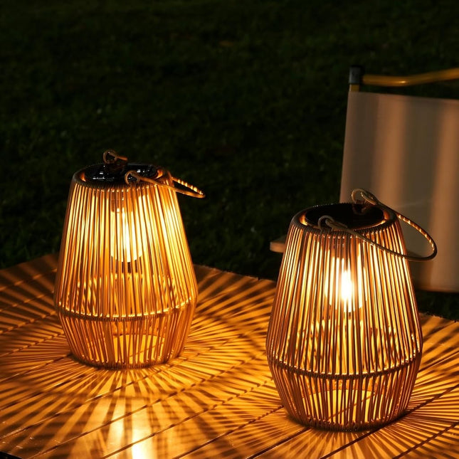 KagoLing 2 Pack Handmade Outdoor Solar Lanterns