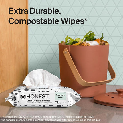 The Honest Compan y Baby Wipes, Pattern Play, Over 99 Percent Water, Pure & Gentle, Plant-Based, Fragrance Free, Extra Thick & Durable Wet Wipes, Unscented, 720 Count