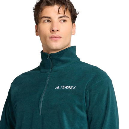 adidas Men's Terrex Multi Essentials Half Zip Fleece Jacket, aurora ivy, S