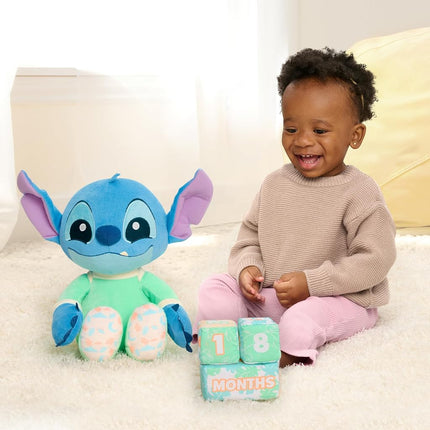 Disney Blocks Baby My First Year Stitch and Milestone, 10.5 inch, Pack of 4, Toys for Children Aged 0+ Just Play