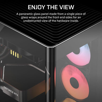 CORSAIR FRAME 4500X RS-R ARGB Panoramic Glass Mid-Tower PC Case – InfiniRail Mounting System, Fits Dual 360mm Radiators, GPU Anti-Sag, 3x RS120R Fans Included – Black