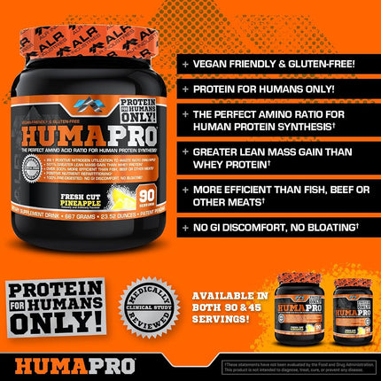 ALR Industries Humapro, Protein Matrix Formulated for Humans, Waste Less. Gain Lean Muscle, Fresh Cut Pineapple