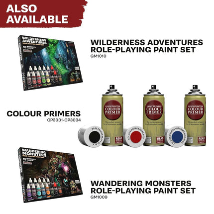 The Army Painter, GameMaster: Adventure Starter Role-Playing Paint Set, 15 x 18ml Warpaints Fanatic Acrylic Paints, incl. a Brush-On Primer, 5 Free Miniatures & 1 Brush - for Warhammer & DND