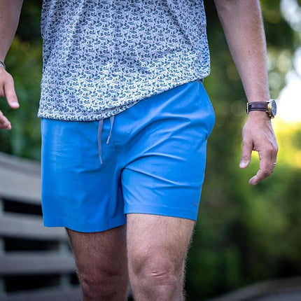 HUK Short de bain Performance Volley pour homme, séchage rapide, bleu Marolina
