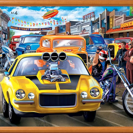 MasterPieces - 1000 Piece Jigsaw Puzzle, Route 66 Main Street Muscle, Fun for Adults, Family, Kids, 19.25" x 26.75"