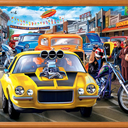 MasterPieces - 1000 Piece Jigsaw Puzzle, Route 66 Main Street Muscle, Fun for Adults, Family, Kids, 19.25" x 26.75"