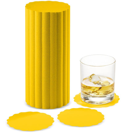 Disposable Yellow Paper Coasters for Drinks, 3.5 Inch Round Coasters for Bar, Cocktail, Beverage, Wine Or Event, 500 Pack Bulk