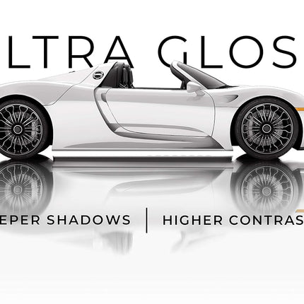 VViViD+ Ultra Gloss Premium Vinyl Car Wrap Film (6ft x 5ft, Gloss White)