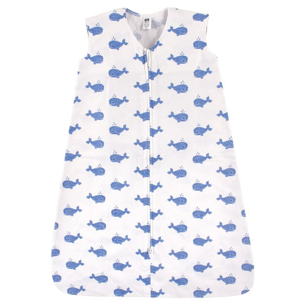 Hudson Baby Wearable Safe Soft Jersey Cotton Sleeping Bag, Whales, 0-6 Months