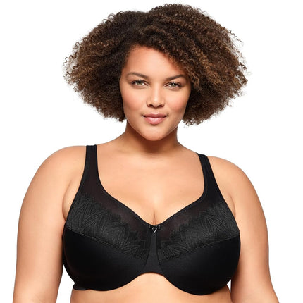 Glamorise Wonderwire Minimizer Underwire Bra 9003 (Women's & Women's Plus) Black