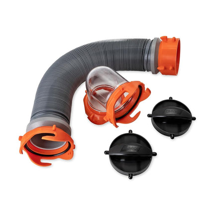 Camco 3-Foot Super Heavy-Duty Tote Tank Sewer Hose Kit | 18mil HTS Vinyl (39645), Black