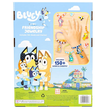 Bluey Friendship Jewelry – DIY Bracelet Kit – Beaded Friendship Bracelets – Create 6 of Your Own Charm Bracelets for Kids Ages 4+ – Includes Over 150 Beads & Charms with Bead Storage Case, Multi