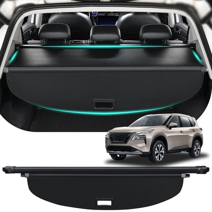 Cargo Cover for Rogue Xtrail Accessories 2024 2023 2022 2021, Anti-Peeping Retractable Car Trunk Cover Security Shade Privacy Screen with Carbon Fiber Texture for Rogue X-Trail 2021-2024
