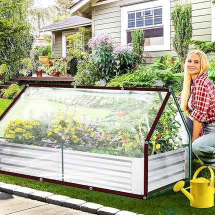 Clear Tarp - Heavy Duty Waterproof 9x16FT Plastic Tarps with Grommets Clear Vinyl Tarps for Outdoor Porches Transparent Tarpaulin for Patio Enclosure Roofs Greenhouse Plant Chicken Coop Cover
