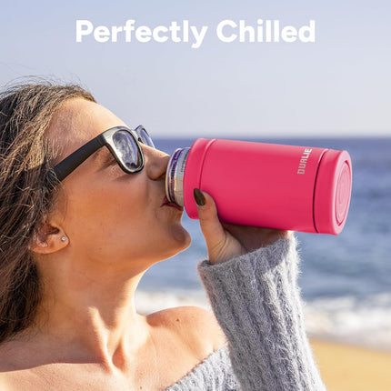 DUALIE 3 in 1 Insulated Can Cooler - Universal Size for 12 oz Cans, Slim Cans, and Bottles - 10+ Colors Available, Magenta