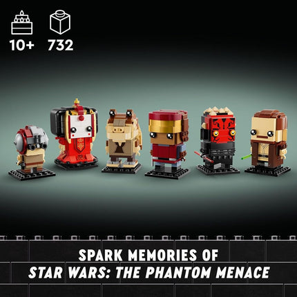 LEGO Star Wars BrickHeadz The Phantom Menace - Collectible Star Wars Figures of Anakin, Darth Maul & More - Gift for Fans - 40676