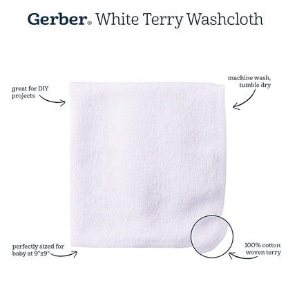 Gerber 6 Count Washcloth, White