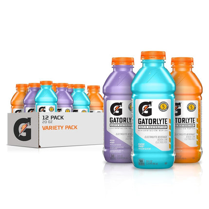Rapid Rehydration Electrolyte Beverage, Variety Pack 2.0, 20 Fl Oz (Pack of 12)