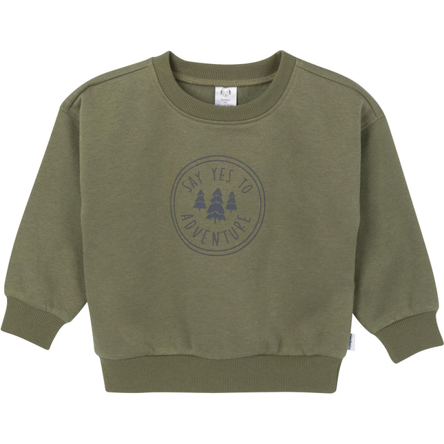 Gerber Layette Ensemble 2 pièces en molleton pour bébé garçon, sweat-shirt et pantalon de jogging, Olive, 12 mois, Olive, 12 mois