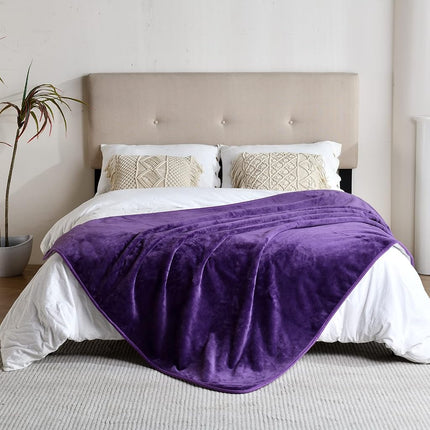 Yaning Soft Waterproof Blanket for Bed Couch Sofa, Dark Purple, 127x152cm