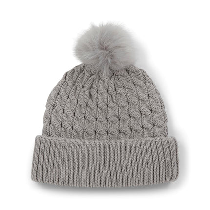 Bonnet à pompon tricoté Titleist pour homme gris/blanc