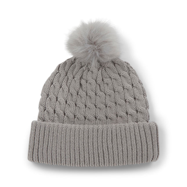 Titleist Men's Cable Knit Pom Pom Gray/White
