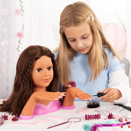Bayer Charlene Magic Nails, Hair Styling Head with Hands, 27cm