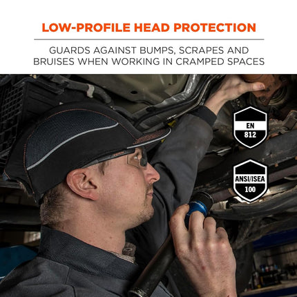 Safety Bump Cap, Baseball Hat Style, Comfortable Head Protection, Long Brim, Skullerz 8950