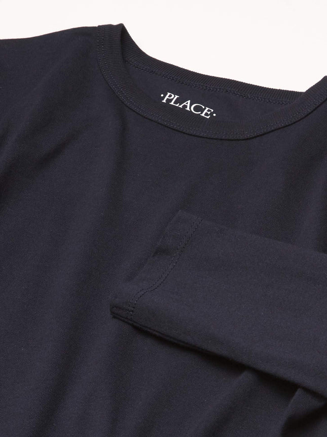 The Children's Place Boys Basic Long Sleeve Tee, New Navy Single, Large