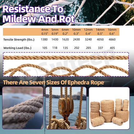 Swpeet 6mm x 328 Feet Jute Twine Braided Natural Jute Rope, Long Twine String Wrapping Packing Gardening Crochet Perfect Arts Crafts Gift Twine Christmas Twine for Craft Projects, Wrapping, Packing