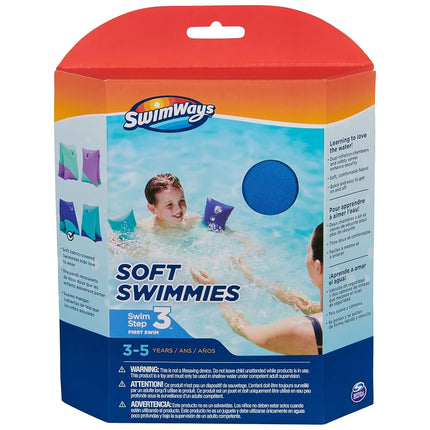 Swimways Soft Swimmies Inflatable Floats for Toddlers, Inflatable Pool Floats and Arm Floats, Pool Accessories for Kids Ages 3-5, Blue