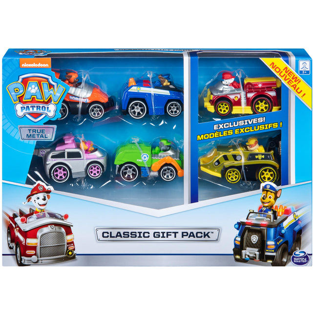 Paw Patrol True Metal Classic Gift Pack of 6 Collectible Die-Cast Vehicles, 1:55 Scale