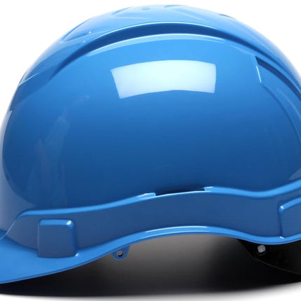 Pyramex Safety Ridgeline Hard Hat 4pt w/Glide Lock, Light Blue, HP44162