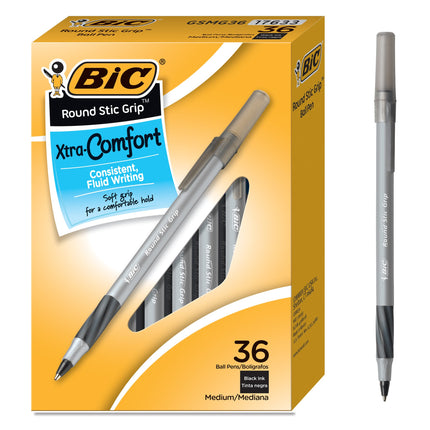 BIC Round Stic Grip Xtra Comfort Ballpoint Pens, M