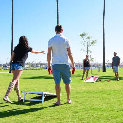GoSports Classic Regulation Size Cornhole Set - Includes 8 Bean Bags & Rules