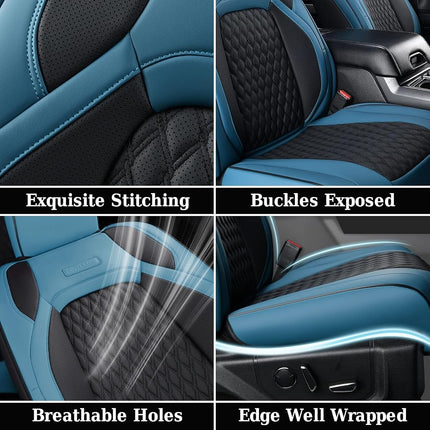 Housses de siège Coverado Wrangler JK pour Jeep, housses avant en cuir imperméable à couverture complète pour voitures, camions, ajustement personnalisé pour Jeep Wrangler 2 portes/4 portes 2008-2012 (bleu)
