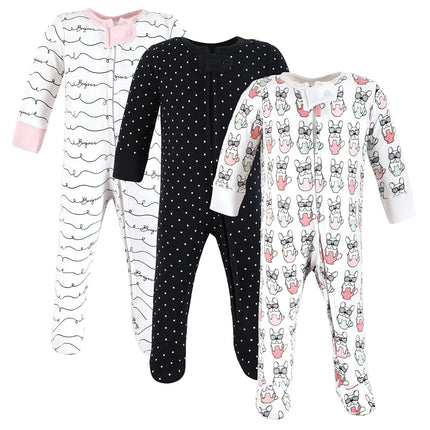 Hudson Baby Baby Cotton Sleep and Play, Bonjour, 6-9 Months