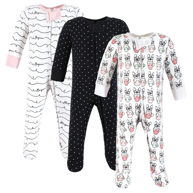 Hudson Baby Baby Cotton Sleep and Play, Bonjour, 6
