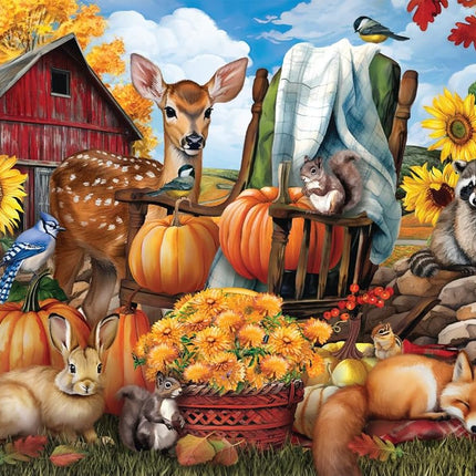 Buffalo Games � Tom Woods - Autumn Animals - 1000 Piece Fall Jigsaw Puzzle - Festive Puzzle for Adults � Halloween Artwork and Hours of Relaxing Fun - Finished Size 26.75 x 19.75
