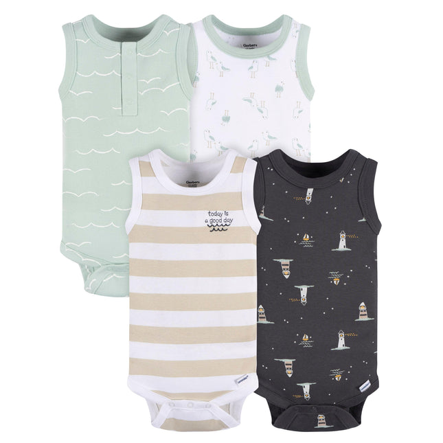 Gerber baby-boys Multi-pack Sleeveless Onesies Bod