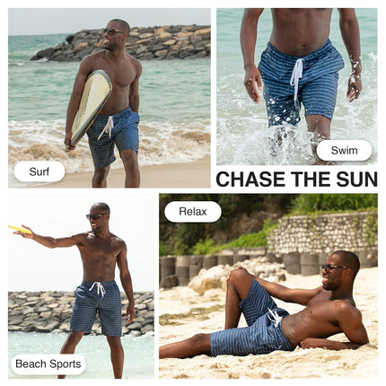 Kanu Surf Men's Echelon Swim Trunks (Regular & Extended Sizes), Line Up Navy, Medium