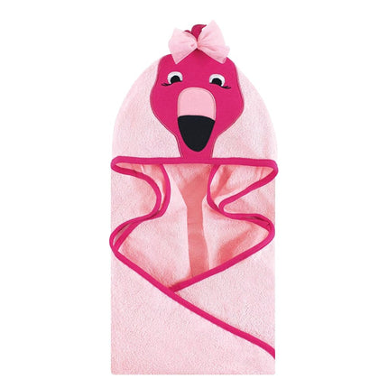 Toalla con capucha para bebé Hudson Baby Animal Face, Flamenco, Talla única