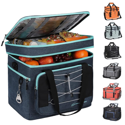 Maelstrom Collapsible Soft Sided Cooler - 60 Cans Extra Large Lunch Cooler Bag Insulated Leakproof Camping Cooler, Portable for Grocery Shopping, Camping, Tailgating and Road Trips，Navy Blue