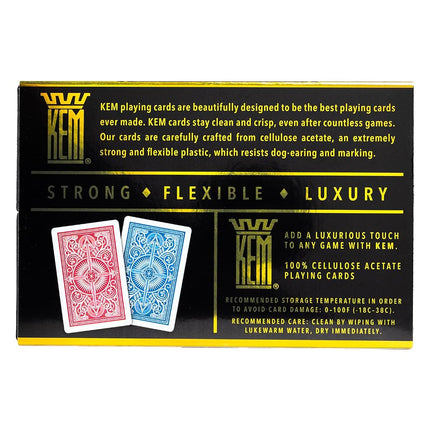 KEM Red and Blue Plastic Cards, Standard Index, Deck Size, Premium Playing Cards, Casino Grade Poker Cards, 2 Decks of Cards